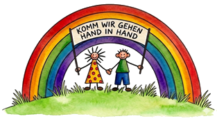 Logo des Kindergartens, ein Regenbogen